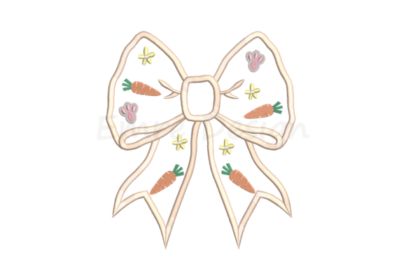 Coquette Bow Easter Embroidery Design