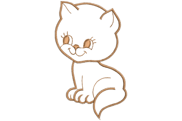 Cute Little Cat Embroidery Design