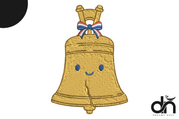 Cute Patriotic Liberty Bell Embroidery