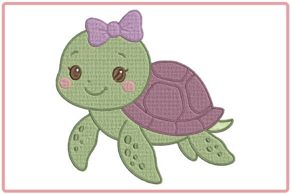 Cute Strawberry Turtle Embroidery Design