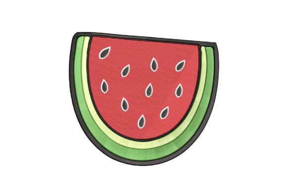 Cute Watermelon Slice Embroidery Design