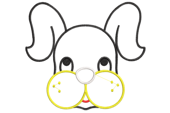 Dog Face Machine Embroidery Design