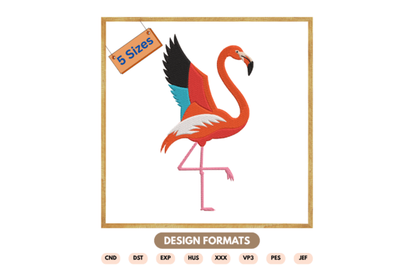 Flamingo Embroidery Design