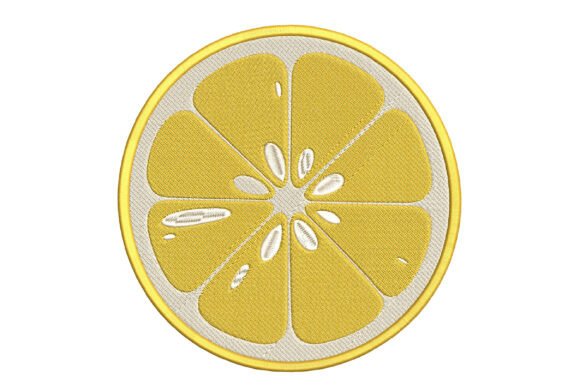 Lemon Slice Embroidery Design