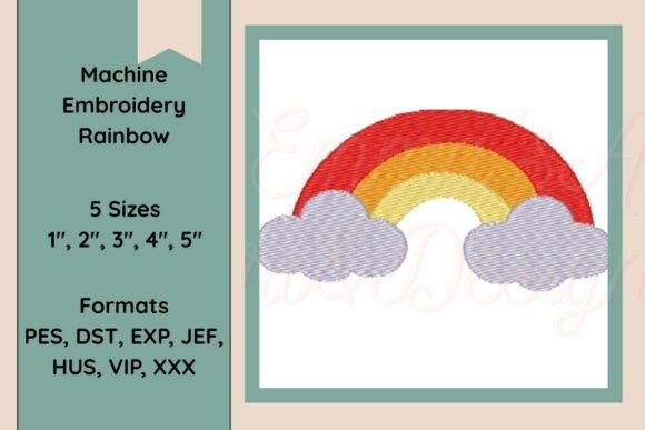 Machine Embroidery Rainbow Design