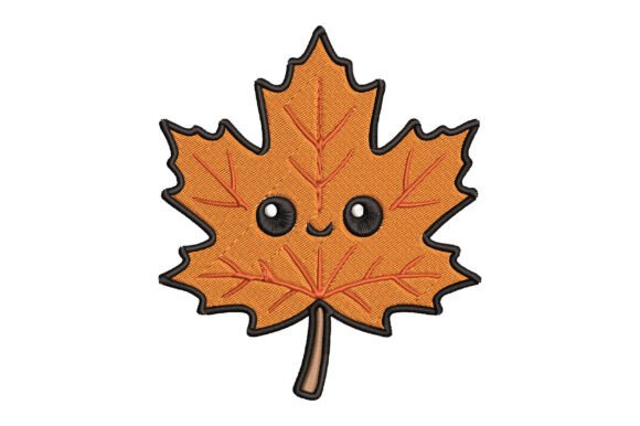 Orange Leaf Embroidery Design