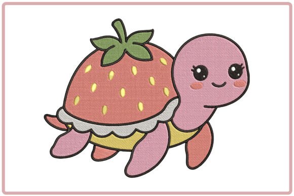 Strawberry Turtle Embroidery Design
