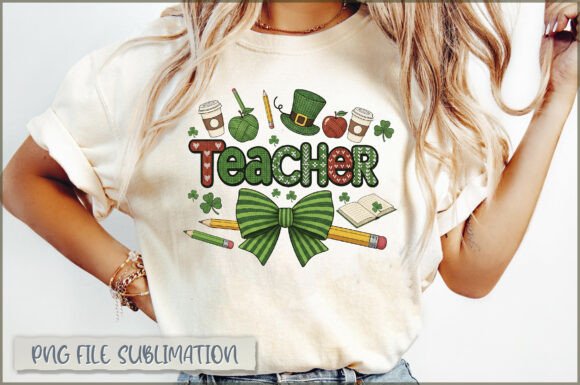 Teacher St. Patrick’s Day Embroidery PNG