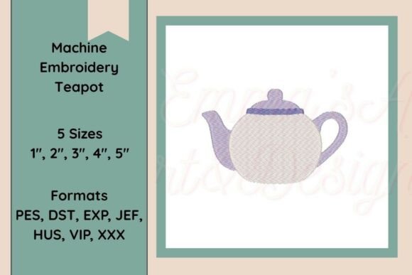 Teapot Machine Embroidery Design