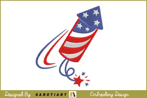 USA Firework 4th of July Embroidery