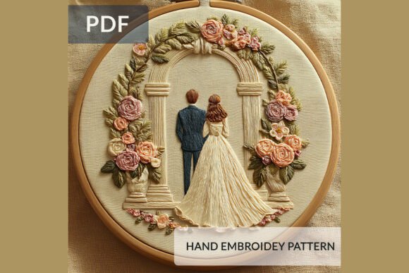 Wedding Arch Hand Embroidery Pattern PDF